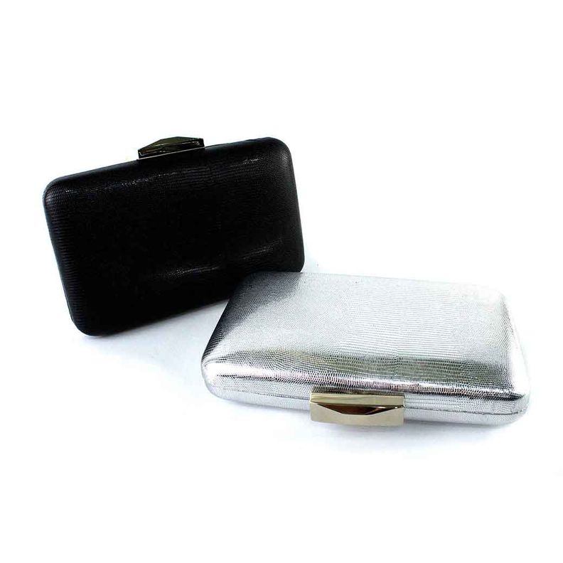 Cartera de Noche Rigida 823 Mujer Plateado Mailea-8