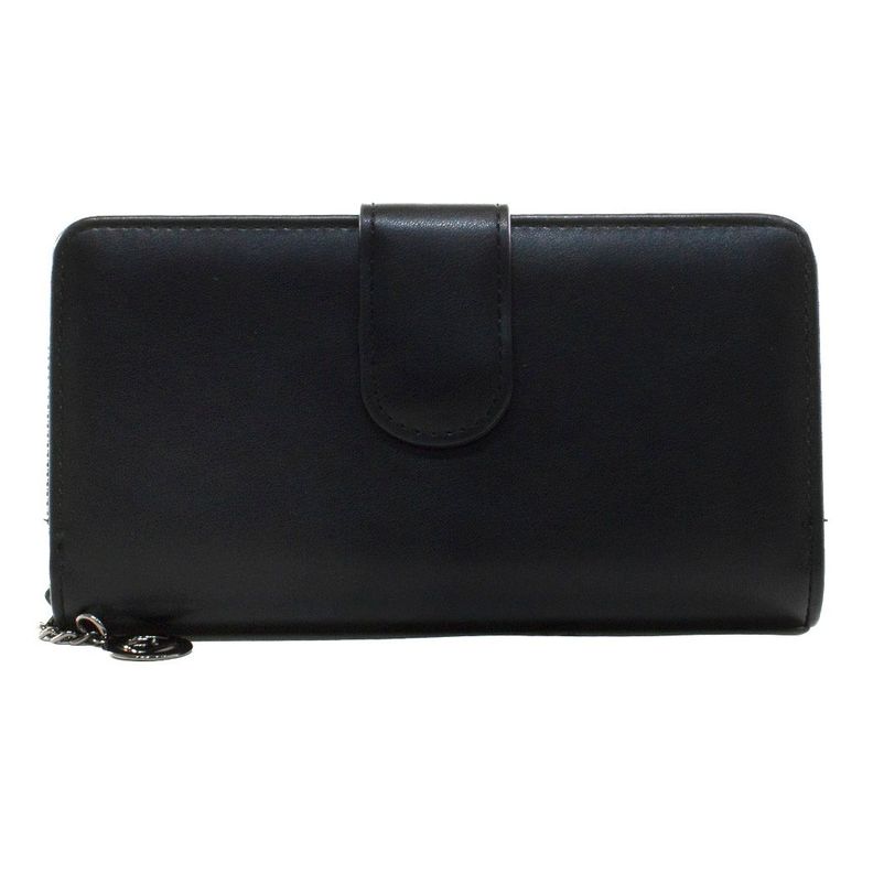 Billetera grande franja piton Negro
