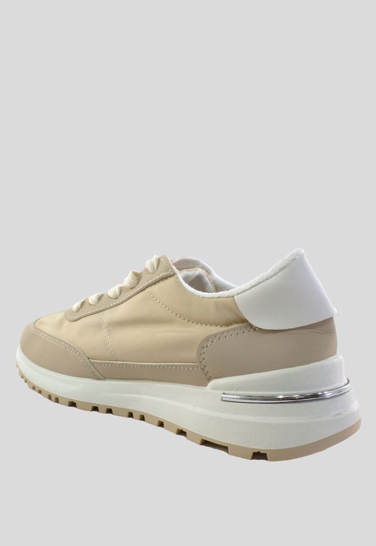 Zapatilla Tela Impermeable Beige-2
