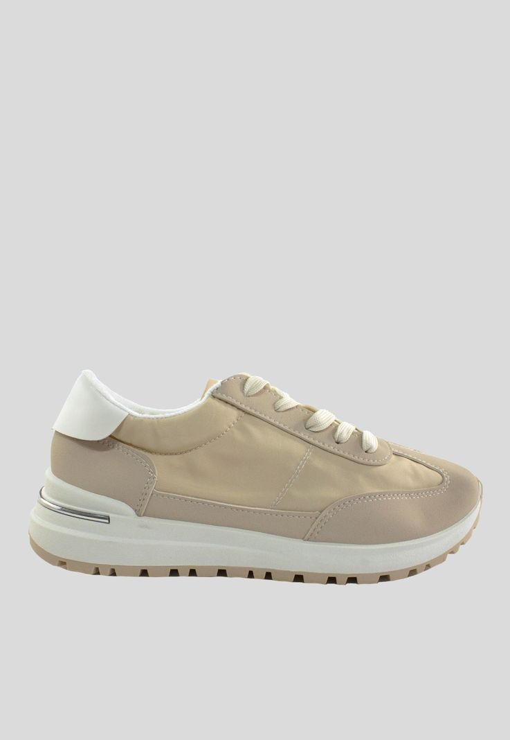 Zapatilla Tela Impermeable Beige-0