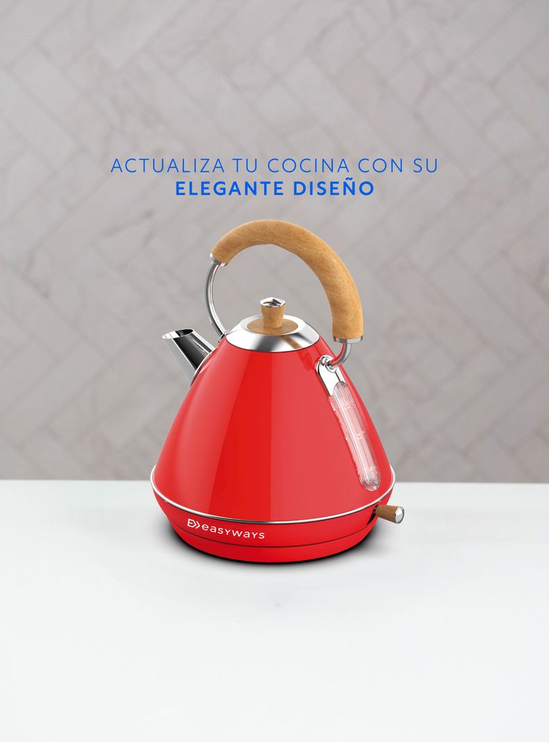 Hervidor Design Rojo 1,7 L EasyWays-1