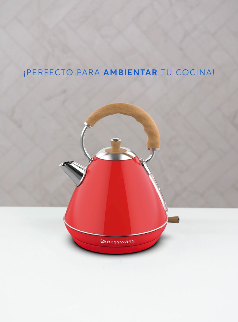 Hervidor Design Rojo 1,7 L EasyWays-2