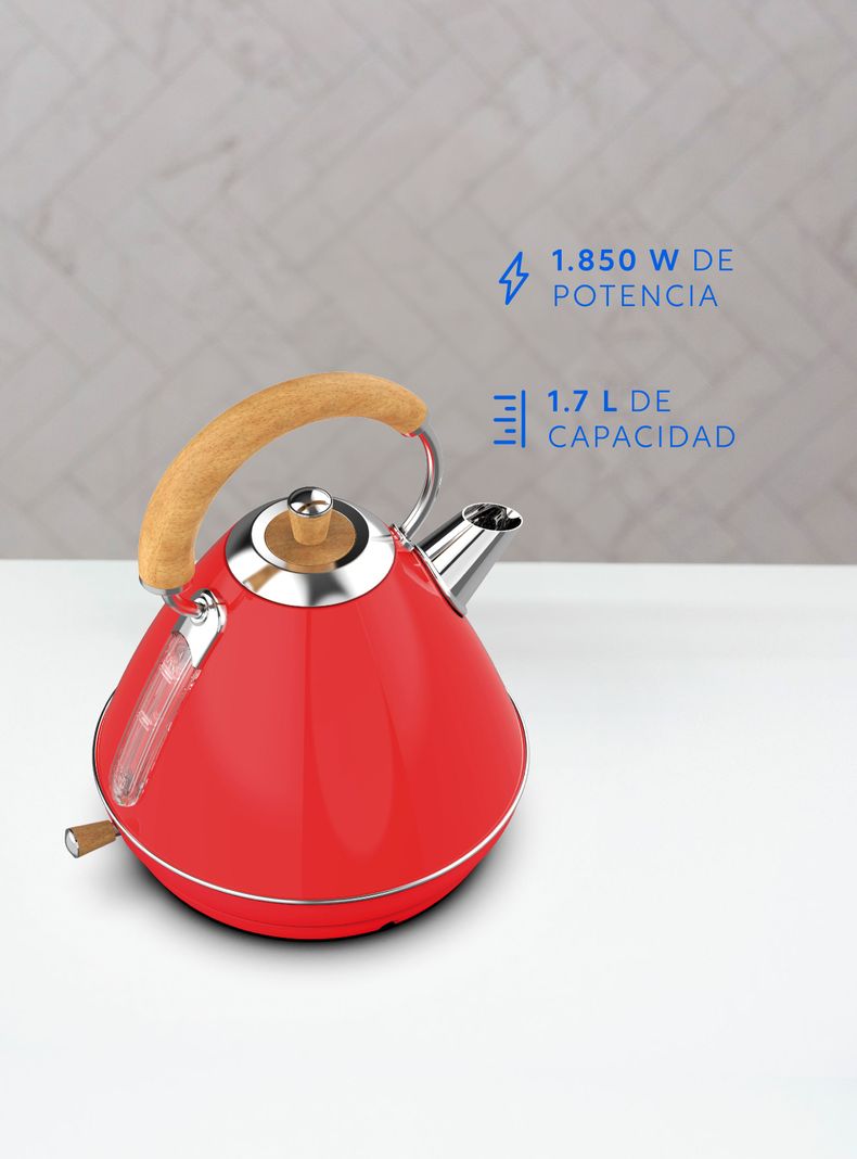 Hervidor Design Rojo 1,7 L EasyWays-3