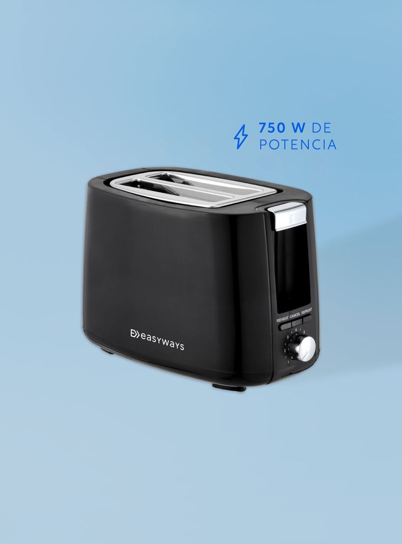 Tostador Toast Master 2 rebanadas Negro EasyWays-3