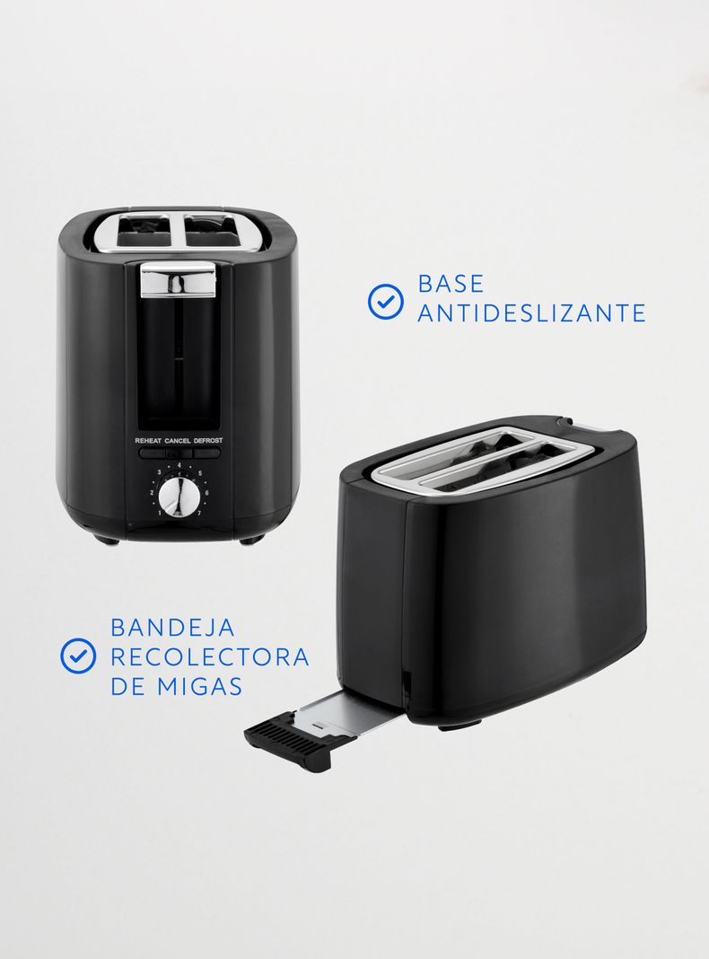 Tostador Toast Master 2 rebanadas Negro EasyWays-4