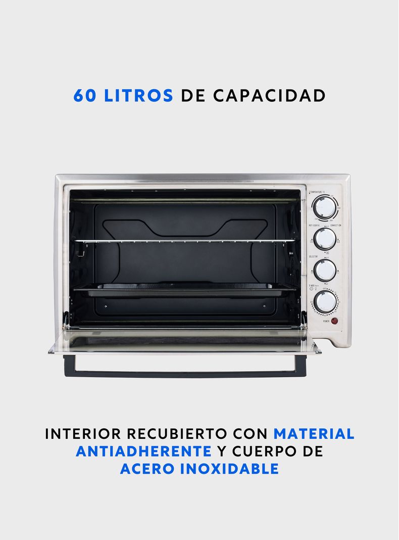 Horno eléctrico Oven Master 60 L + Convección y Spiedo-1