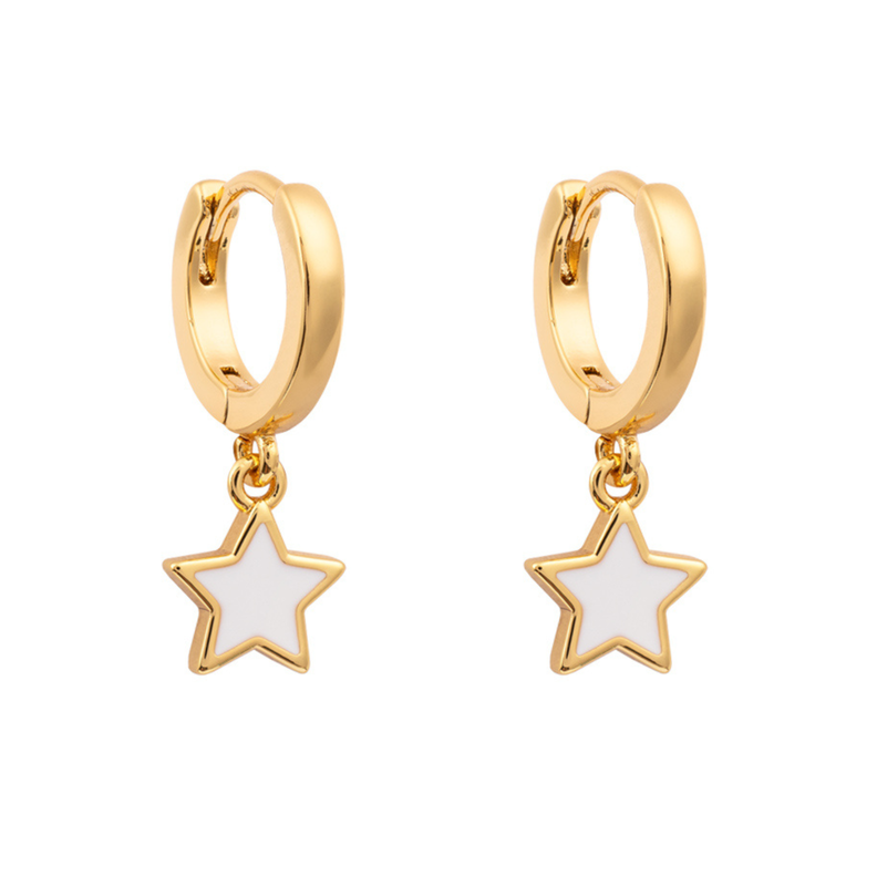 ARGOLLAS STARS WHITE BAÑADAS EN ORO-0