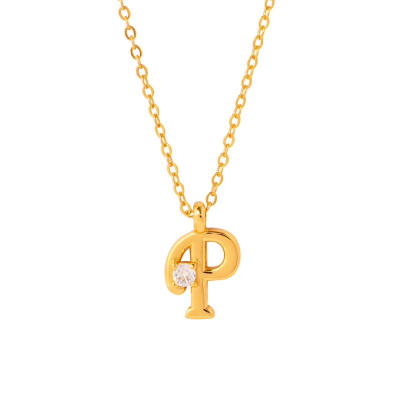 COLLAR INICIAL LUCKY BAÑADO EN ORO P-0