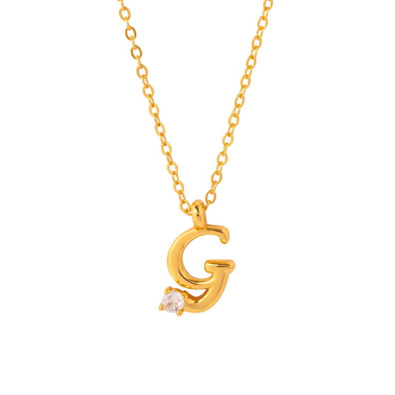 COLLAR INICIAL LUCKY BAÑADO EN ORO G-0