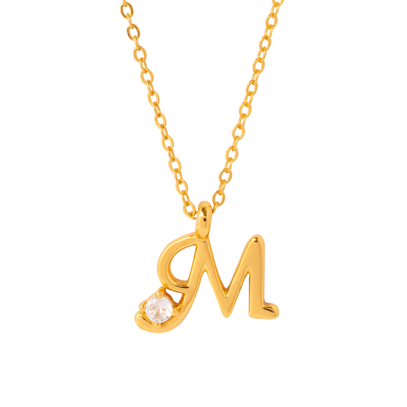 COLLAR INICIAL LUCKY BAÑADO EN ORO M-0