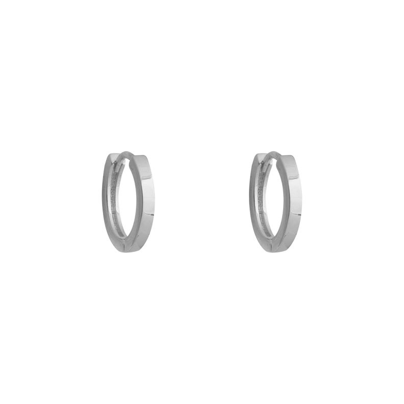 Argollas Lisas 15mm Bañadas en Oro Blanco Boaz Joyas-0