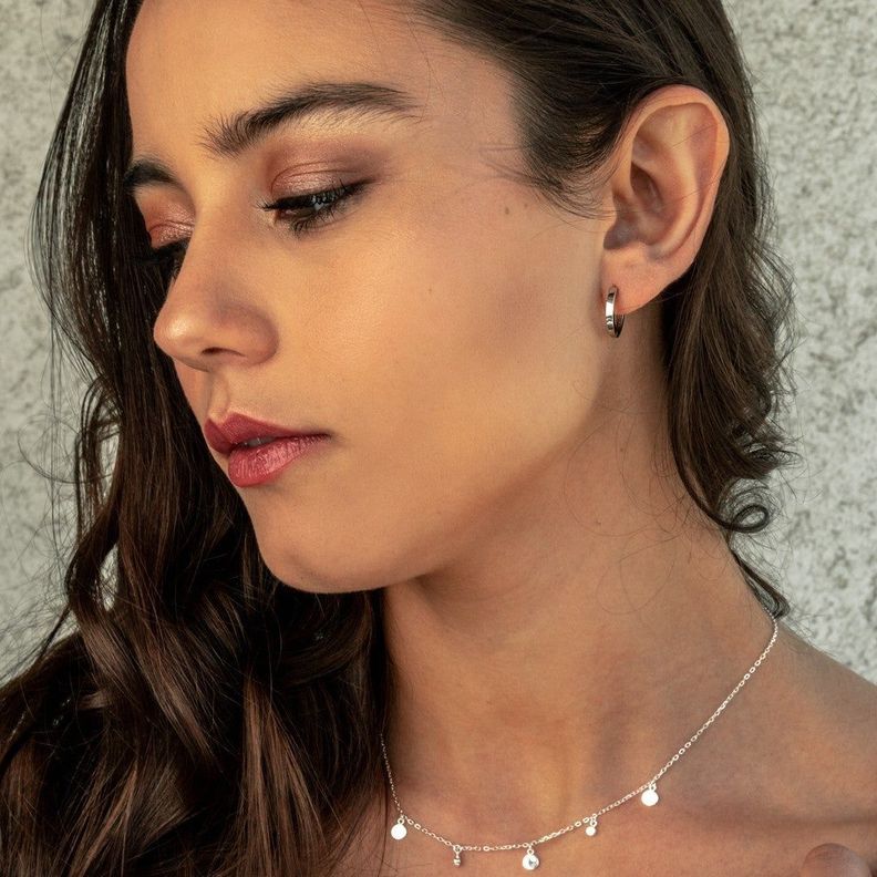 Argollas Lisas 15mm Bañadas en Oro Blanco Boaz Joyas-1