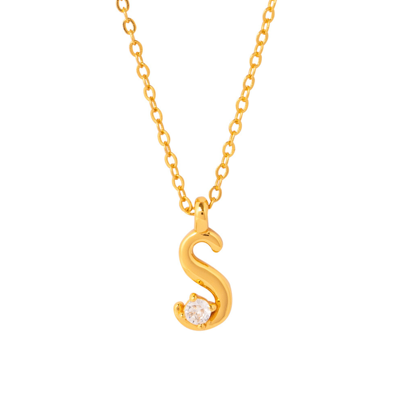 COLLAR INICIAL LUCKY BAÑADO EN ORO S-0