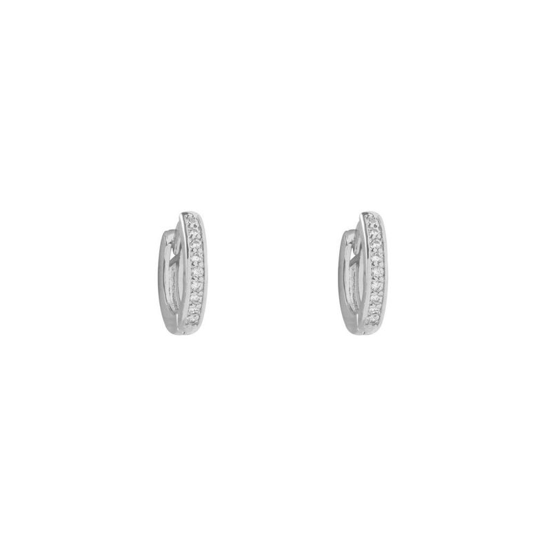 Argollas Lisas Circones 12mm Bañadas en Oro Blanco Boaz Joyas-0