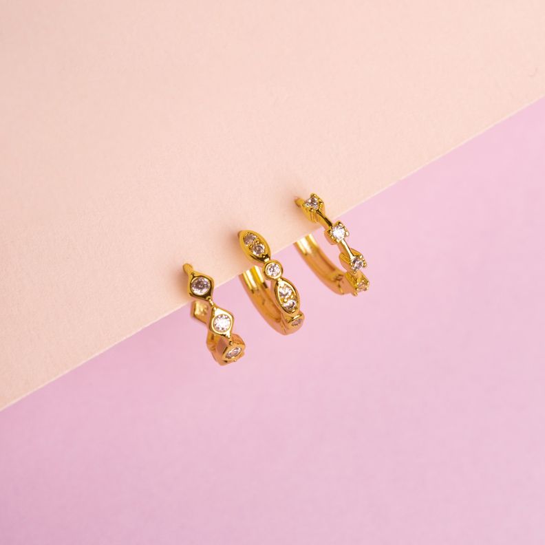 Argollas Zara bañadas en oro Hadara Joyas-3