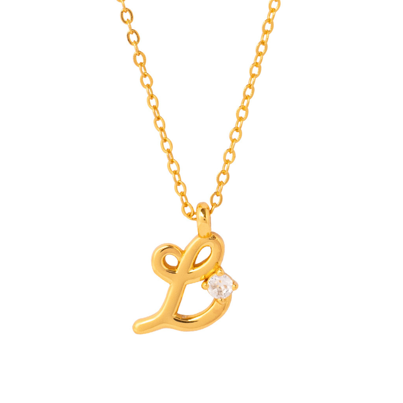 COLLAR INICIAL LUCKY BAÑO DE ORO L-0