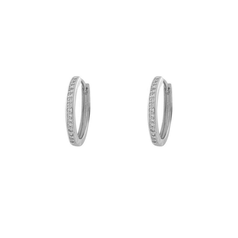 Argollas Lisas Circones 18mm Bañadas en Oro Blanco Boaz Joyas-0