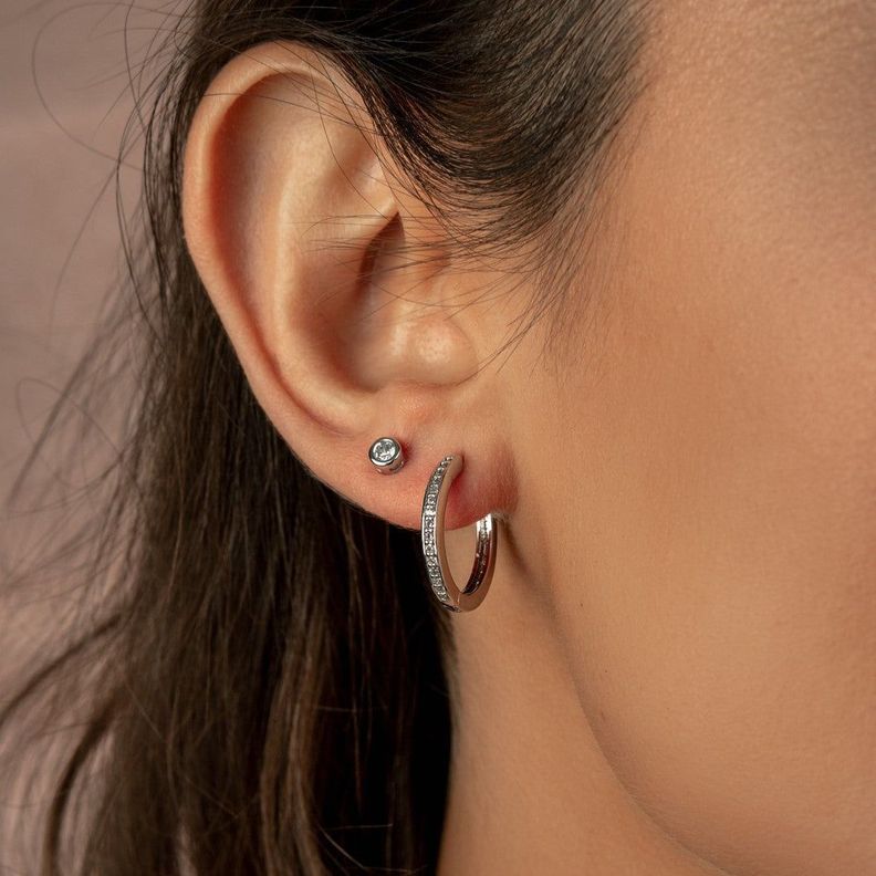 Argollas Lisas Circones 18mm Bañadas en Oro Blanco Boaz Joyas-1