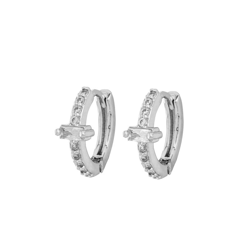 Argollas Marie bañadas en Oro Blanco Hadara Joyas-0