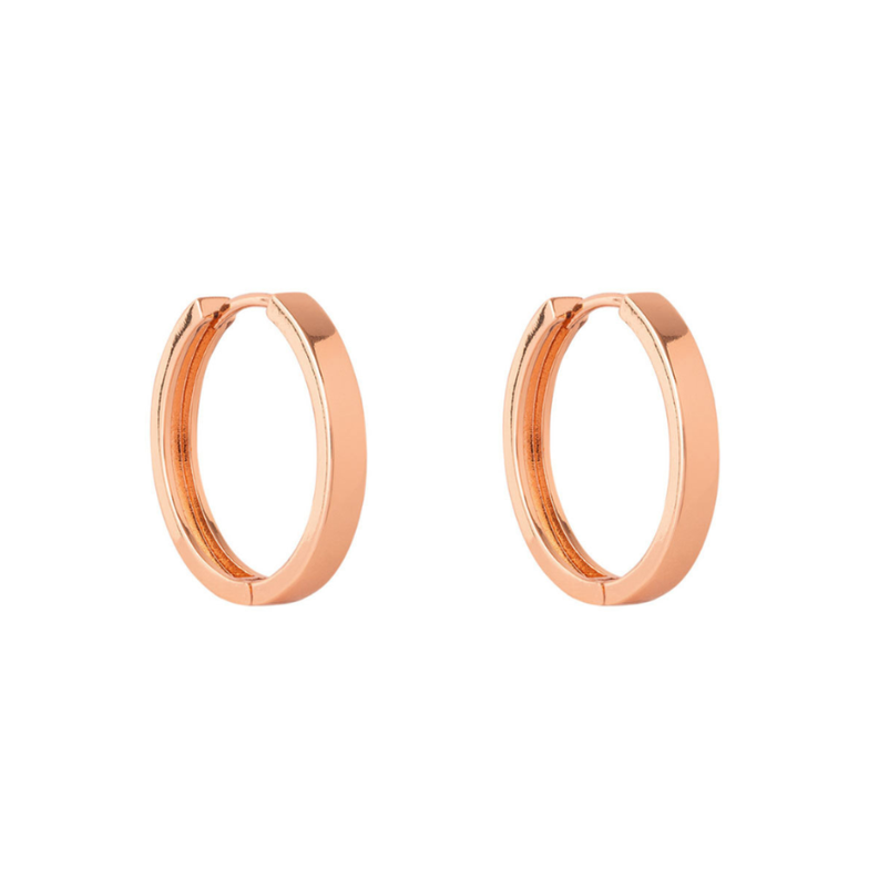 ARGOLLAS LISAS 25MM BAÑADAS EN ORO ROSADO-0
