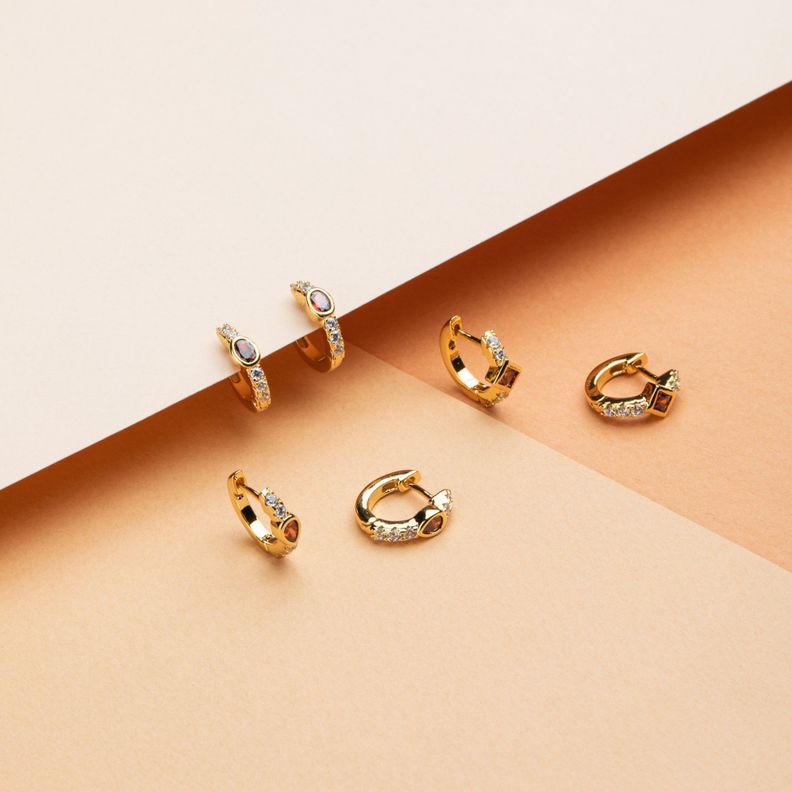 Argollas Madeleine bañadas en Oro Hadara Joyas-2