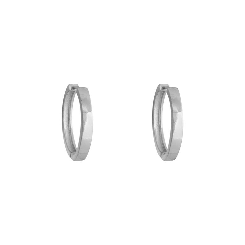 Argollas Lisas 20mm Bañadas en Oro Blanco Boaz Joyas-0