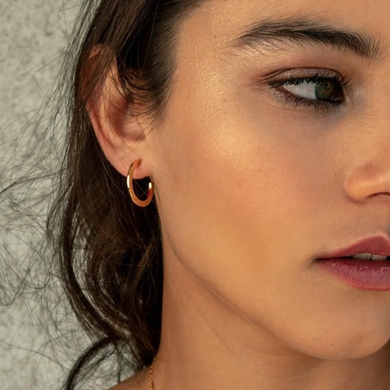 Aros Mujer Argollas Doradas Aila 20mm Bañadas en Oro Boaz Joyas-2