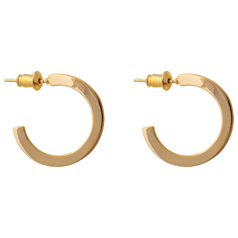 Aros Mujer Argollas Doradas Aila 20mm Bañadas en Oro Boaz Joyas-0