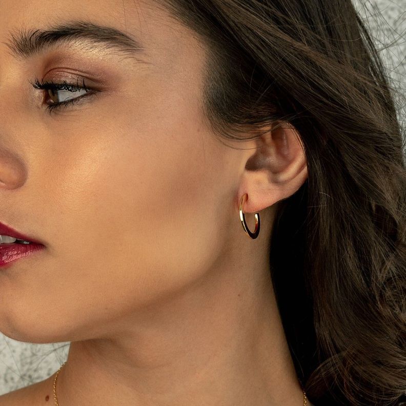 Aros Mujer Argollas Doradas Aila 20mm Bañadas en Oro Boaz Joyas-3