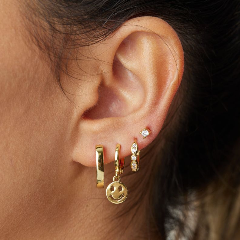 Aros Argollas Happy bañados en oro Hadara Joyas-1