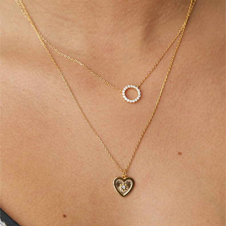 Collar Love bañado en oro Hadara Joyas-1