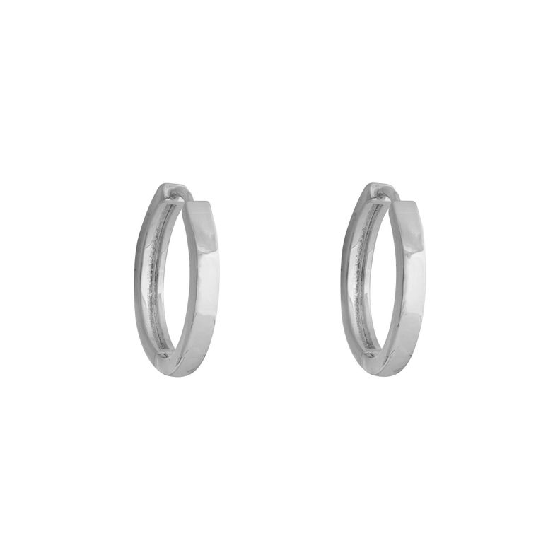 Argollas Lisas 25mm Bañadas en Oro Blanco Boaz Joyas-0