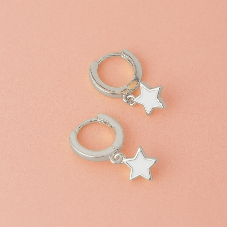 ARGOLLAS STARS WHITE BAÑADAS EN ORO BLANCO-1