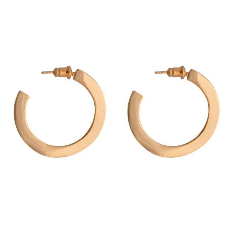 Aros Mujer Argollas Doradas Aila 30mm Bañadas en Oro Boaz Joyas-0