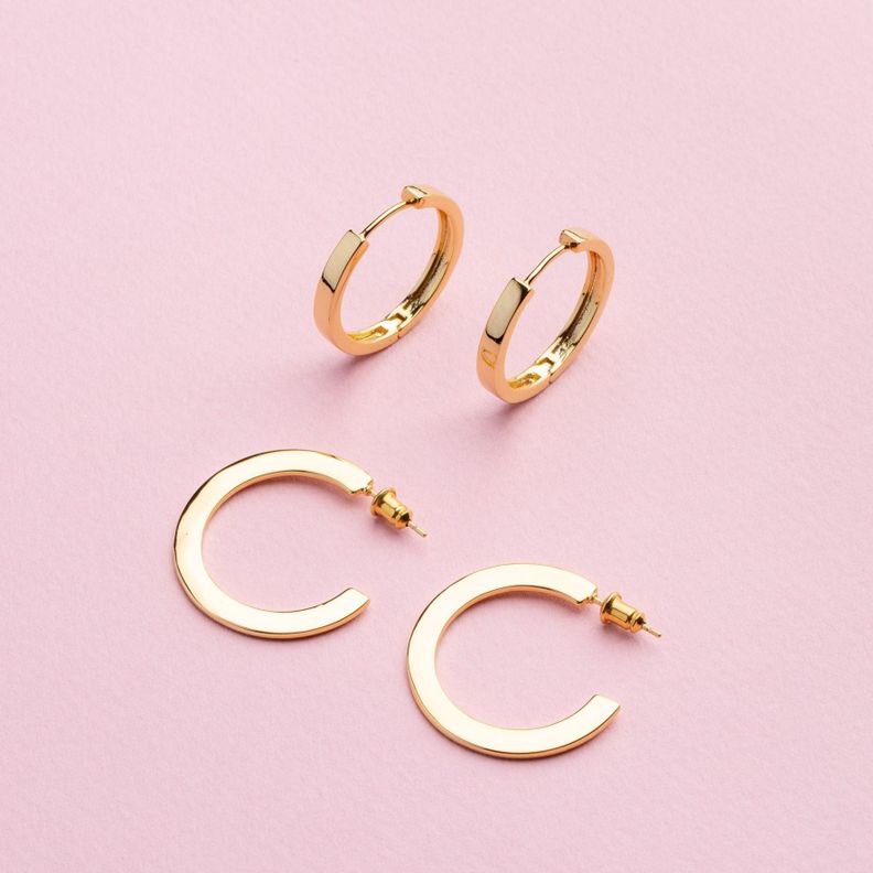 Aros Mujer Argollas Doradas Aila 30mm Bañadas en Oro Boaz Joyas-4