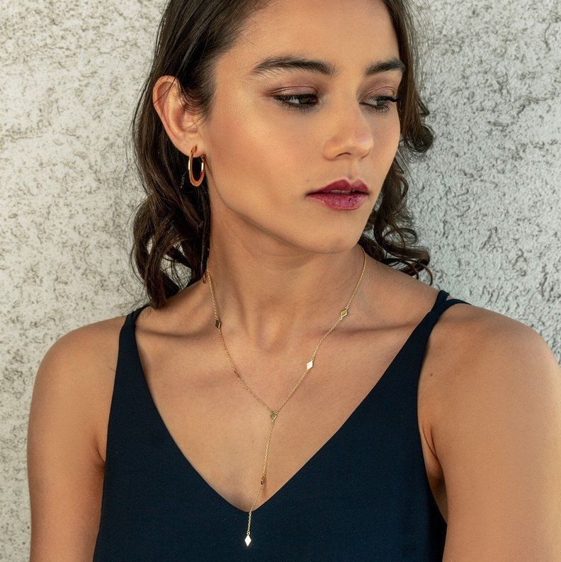 Aros Mujer Argollas Doradas Aila 30mm Bañadas en Oro Boaz Joyas-3