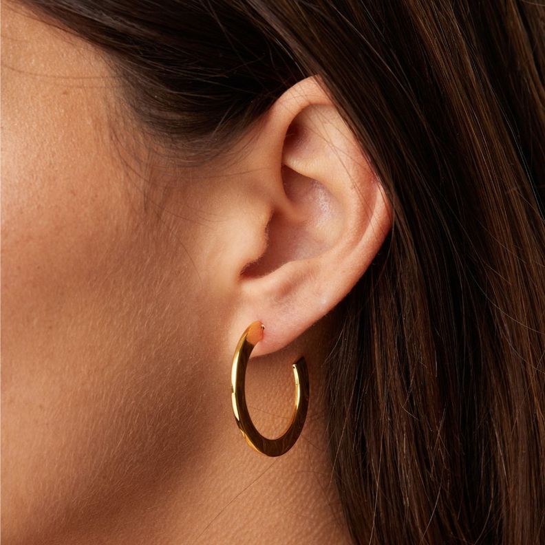 Aros Mujer Argollas Doradas Aila 30mm Bañadas en Oro Boaz Joyas-2