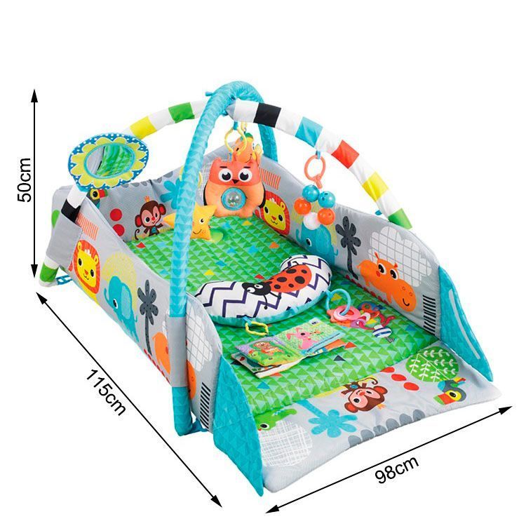 Gimnasio Cuna Alfombra Acolchada bebe Verde-2