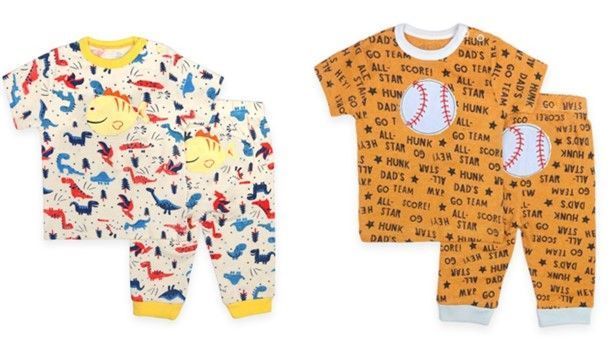 Set 2 Pijamas Conjunto De Algodón Manga Corta para bebes - Niño 12M-0