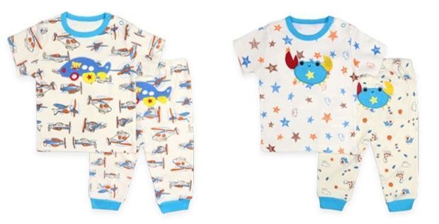 Set 2 Pijamas Conjunto De Algodón Manga Corta para bebes - Niño 12M-1