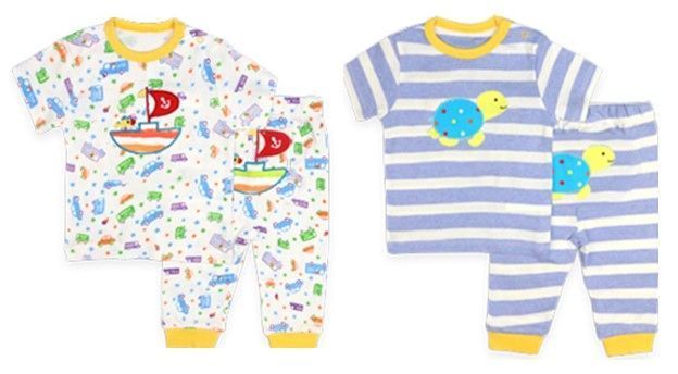 Set 2 Pijamas Conjunto De Algodón Manga Corta para bebes - Niño 6M-2