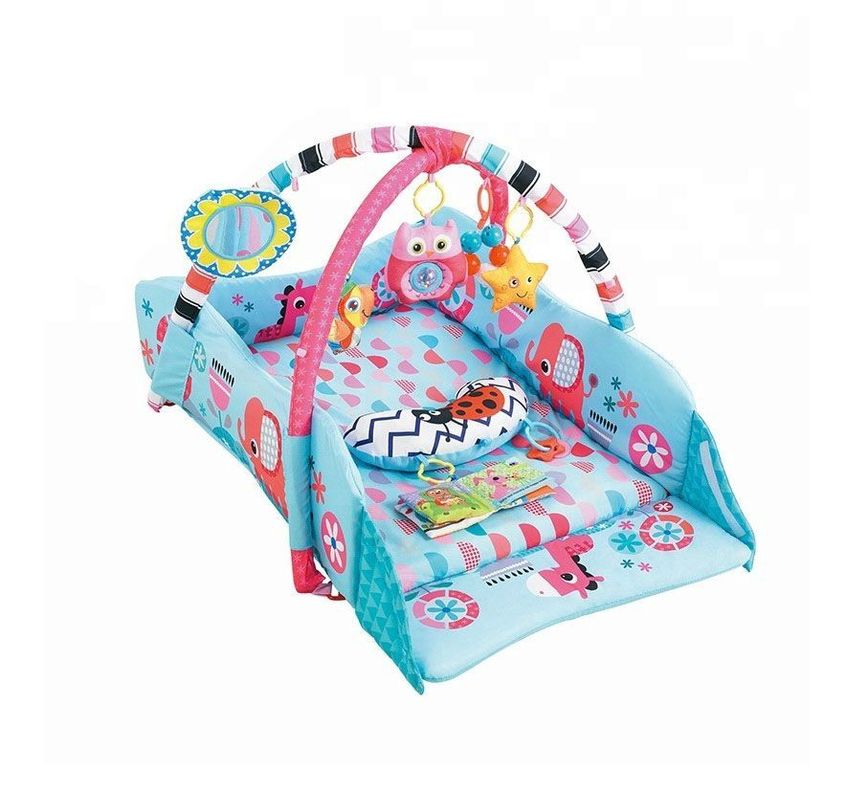 Gimnasio Cuna Alfombra Acolchada bebe Azul-0