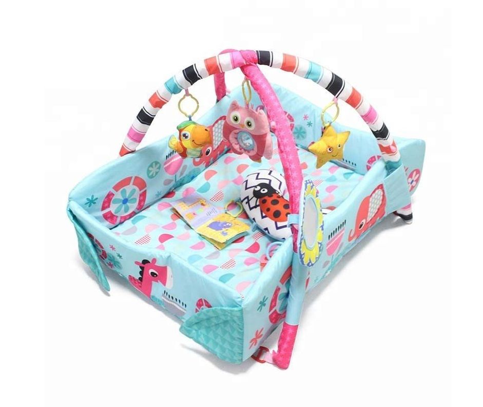 Gimnasio Cuna Alfombra Acolchada bebe Azul-1