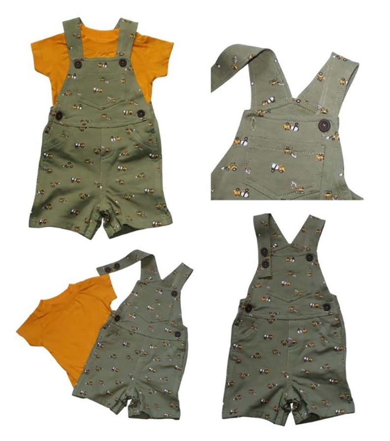 Conjunto Jardinera + Polera bebé Mostaza-3