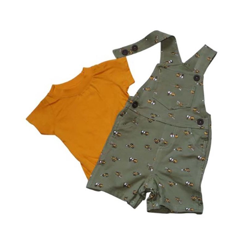 Conjunto Jardinera + Polera bebé Mostaza-1