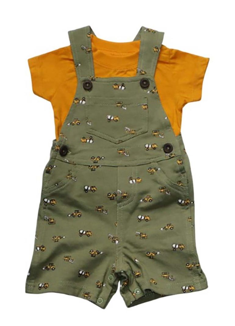 Conjunto Jardinera + Polera bebé Mostaza-0
