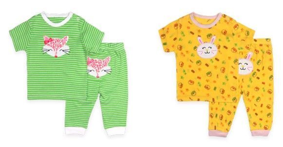 Set 2 Pijamas Conjunto De Algodón Manga Corta para bebes - Niña 12M-1