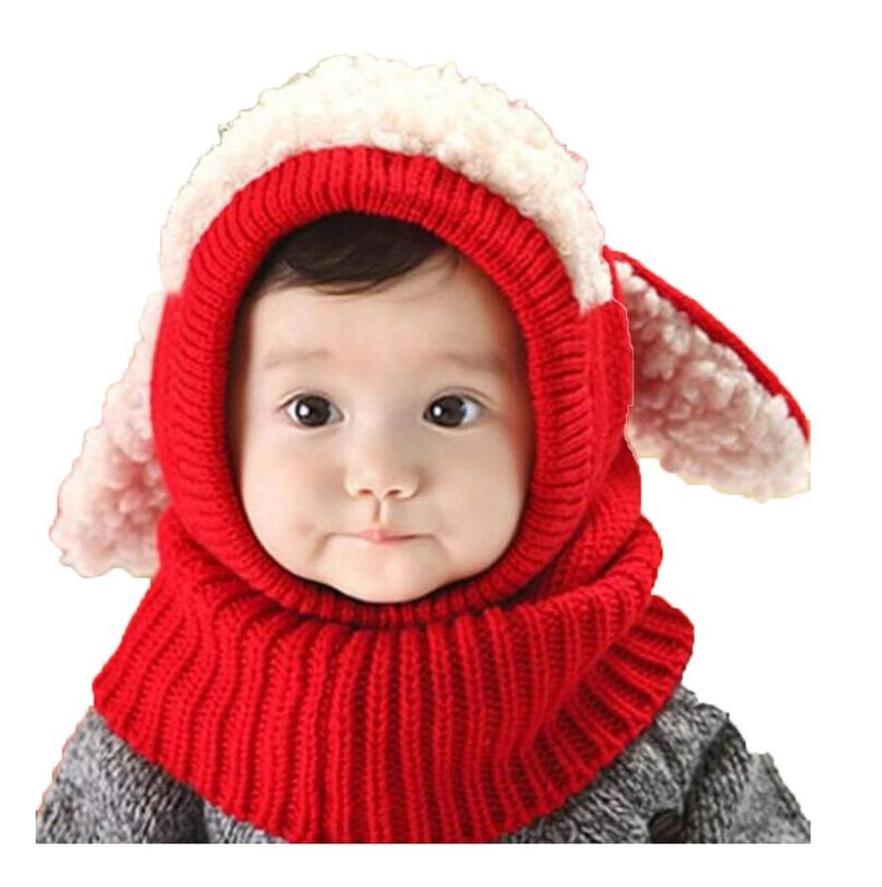 Gorro de Lana para Bebes y Niños Rojo-0