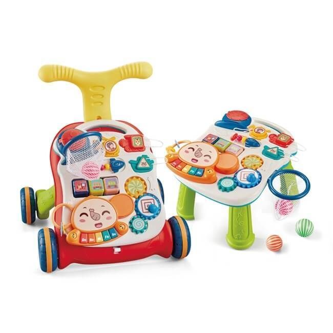 Andador Caminador Correpasillos 2 En 1 Convertible En Centro De Actividades Mesa Musical Bebe-0