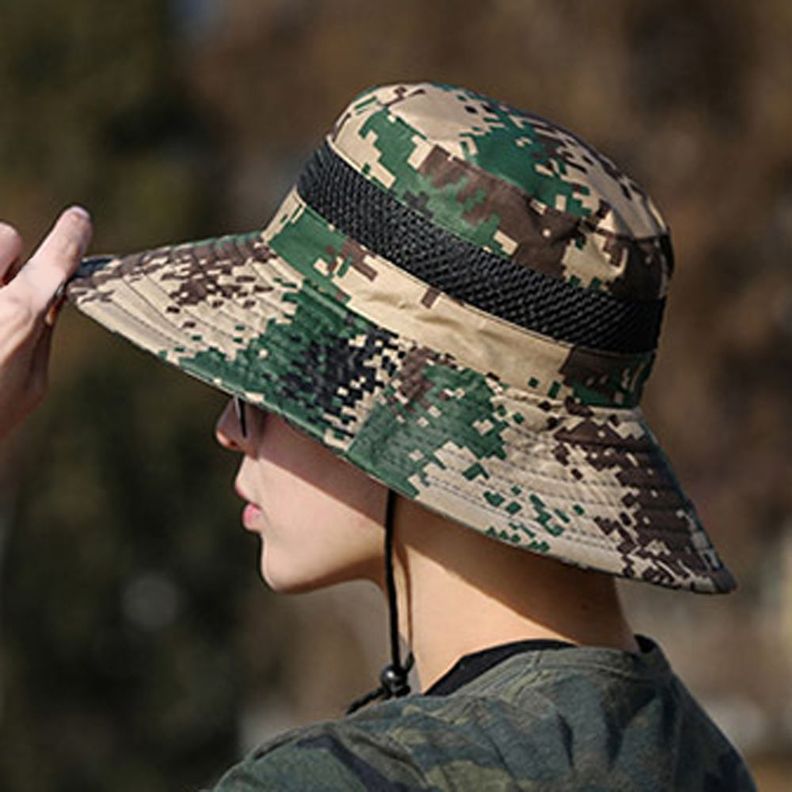 Sombrero Unisex Gorro Pescador Camuflaje Protección Solar-2